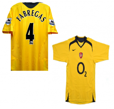 Nike FC Arsenal London jersey 4 Cesc Fabregas 2005/06 CL Final Away yellow men's XL