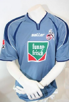 Saller 1.FC Köln jersey 10 Lukas Podolski 2004/05 Funny Frisch Away matchworn men's L/XL