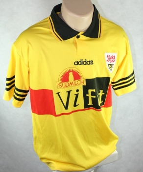 Adidas VfB Stuttgart jersey 1995/96 Südmilch Gelb Away Vifit men's 176cm S-M