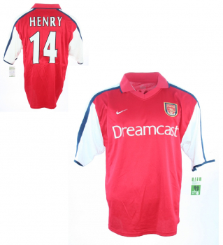 Nike FC Arsenal Jersey 14 Thierry Henry 2000-02 Sega Dreamcast CL home men's XL