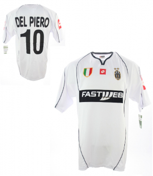 Lotto Juventus Turin jersey 10 Del Piero 2002/03 Fastweb white home men's XL