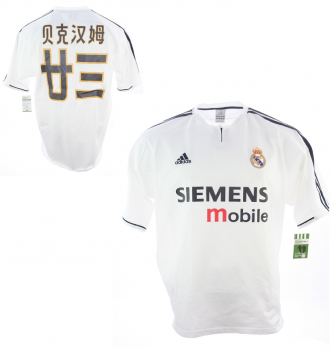 Adidas Real Madrid jersey 23 David Beckham chinese 2003/04 Home men's XL(B-Stock)