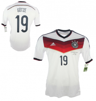 Adidas Germany jersey 19 Mario Götze World Cup 2014 home white men's XL & kids 152 cm
