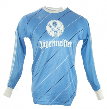 Adidas Eintracht Braunschweig jersey 1980 Jägermeister light blue Away men's M (5/6)