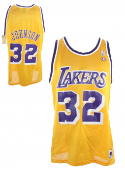 Champion Los Angeles L.A. Lakers Jersey 32 Magic Johnson Home yellow men's L or XL