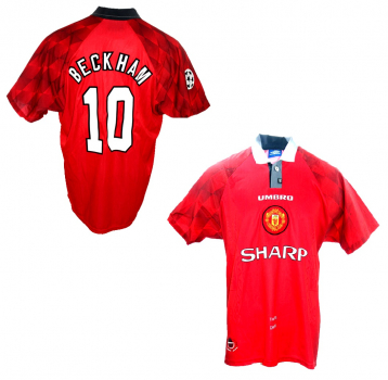 Umbro Manchester United jersey 10 David Beckham 1996/97 home red sharp men's XL