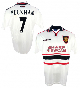 Umbro Manchester United jersey 7 David Beckham 1997/98 white Sharp men's XL