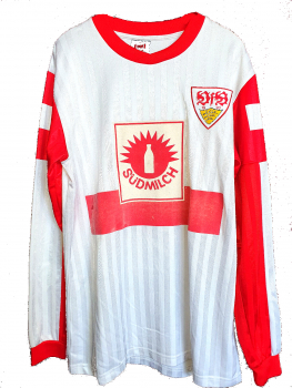 Retro vintage VfB Stuttgart jersey 1992 Südmilch longsleeve home white men's M