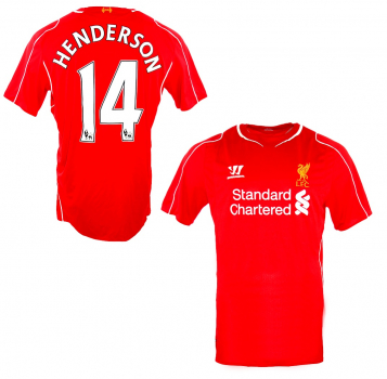 Warrior FC Liverpool jersey 14 Jordan Henderson 2014/15 home men's XL