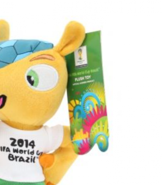 Fifa World Cup 2014 mascott Fuleco plush toy 30 cm Brazil new with tags